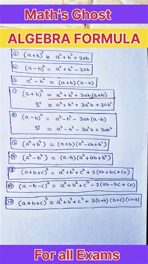 ALGEBRA FORMULA...ALGEBRA IMPORTANT FORMULA