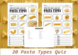 20 Printable Pasta Types Picture Quiz, Picture Trivia, Party Game, Trivia Questions, Pub Quiz, Game Night, Instant Download, Digital - Etsy