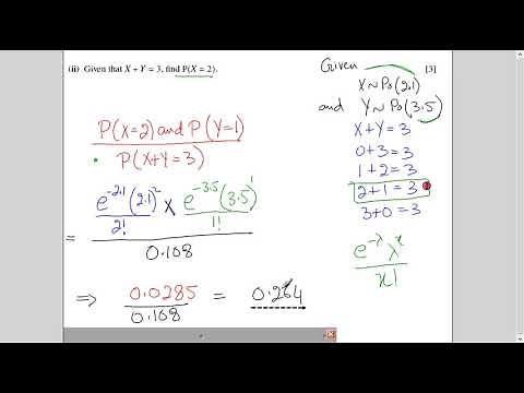 TKMaths A Level S2 Poisson distribution with Conditional Probability and Sample Mean N18/72/Q7