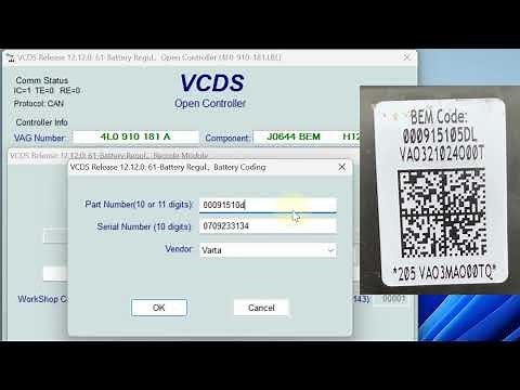 Q7 New Battery Coding with VCDS