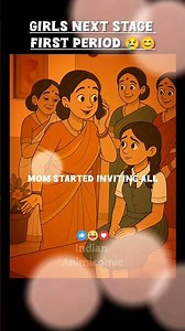 girls first period stage #periods #period #cramps #animation #2d #viral #fyp #function #halfsarees