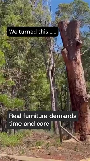 Real furniture takes time. Watch a raw timber slab become a custom dining table — hand-built with precision joinery and natural finishes. This isn't mass production. It's timber, skill, and care. Every grain and knot honoured. Every cut deliberate. Crafted for life, made to be lived with, loved, and passed on. Australian-made timber furniture, one slab at a time.