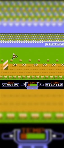 NES Excitebike Breaking the Floor Glitch #NES #nintendo #excitebike #videogames