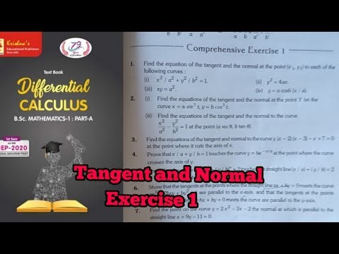 Bsc 1st sem Maths/differential calculus| Tangent and Normal exercise 1 solution krishna Prakashan