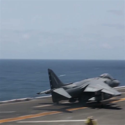AV-8B Harrier Hovering Over the Aircraft Carrier #shorts #aviation