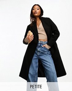 Threadbare Petite Mira formal coat with shawl collar in black | ASOS