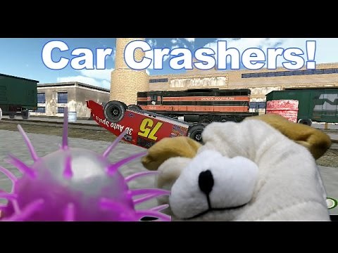 Car Crashers! Excite Dog and Trouble Blob Crash a LOT of Cars in Driving School