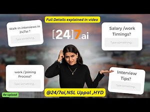 24/7.ai jobs & Interview process || 24/7ai jobs in @nsl Uppal Hyderabad