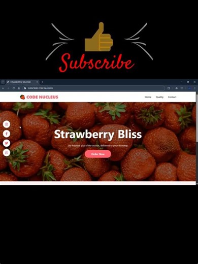 🍓 HTML CSS & JS STRAWBERRY WEBSITE #coding #htmlcssjs #webdesign #shorts