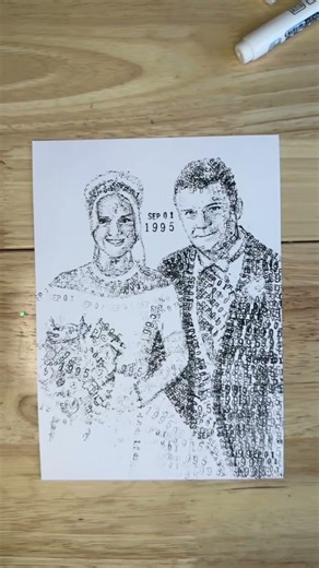 Used date stamps set to their wedding date to make art 🤍 #valentines #wedding #anniversary