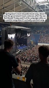 31K views · 1.4K reactions | Born in the USA, a song with very political lyrics. Bruce Springsteen stands up for veterans  ❤. At Veltins Arena, Germany (June 27, 2025) | E Street Nation | Facebook