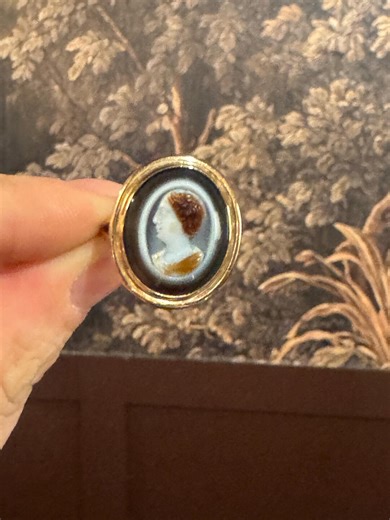 Antique Gold Ring With Banded Agate Cameo of a Woman. Late 18th – Early 19th Century, Italian [LM] - Etsy
