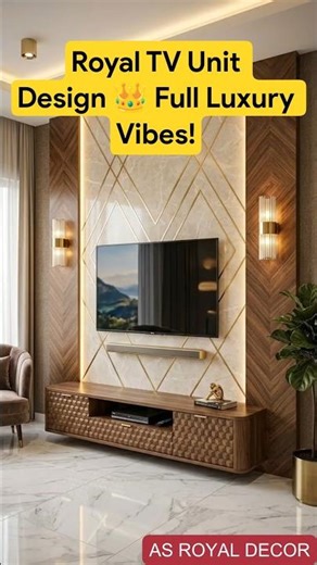 Royal TV Unit Design 👑 Full Luxury Vibes! #asroyaldecor #tvunitdesign #interiordesign #home