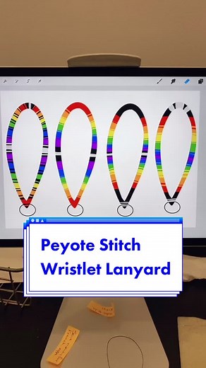 Odd count peyote stitch wristlet lanyard ✨ #nativetiktok #lgbtqia2s #alphabetmafia #beadworktutorial #peyotestitchbeader