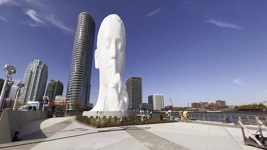 'Water's Soul': Massive white sculpture makes a statement in New York harbor