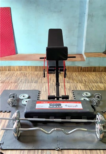 🔥 Complete Home Gym Set – Train Everything at Home 🏋️ Included in the Setup: • Adjustable dumbbell set • Heavy-duty adjustable bench • Gym mat for floor protection 💪 Perfect for full-body workouts — chest, arms, shoulders, back & legs. 🏠 Compact, strong, and ideal for home training. 🚚 Free Delivery Across Nepal 💵 Cash on Delivery Available #mazenepal #gym #dumbbell #workout