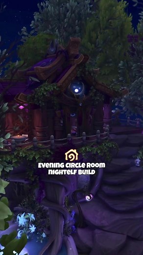 WoW Housing: Cozy Night Elf Evening Circle Room Build 🌙