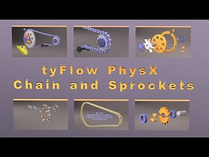 tyFlow PhysX - Chain and Sprockets