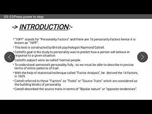 16PF test (lecture#10) by learning academy