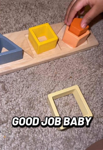 Montessori Shape Stack Toy!!!! My baby been playing with this since we got it today #shapestack #tiktokshop #shapetoy