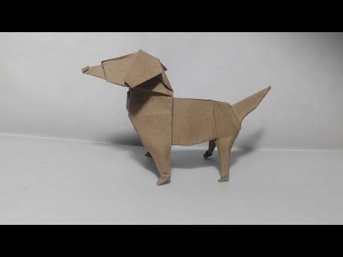 Perro Beagle de origami (John montroll)