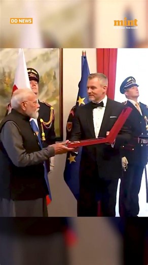 #PMModi Conferred #Slovakia's Highest Honour During Grand Ceremony | #WATCH