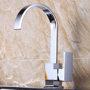 [Hot Item] Square Waterful Kitchen Mixer Sink Faucet Soild Brass