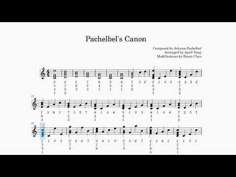 Pachelbel's Canon (17-key kalimba tabs and sheet music)