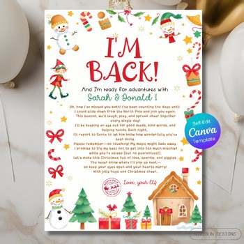 Editable Holiday Elf Arrival Letter | Personalized Winter Elf Note | Printable