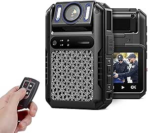BOBLOV M6 4K 2160P 128GB Body Mounted Camera with Remote Control, 180° Rotate Body Camera 4300mAh Battery for 11 Hours Video Recording, Body Worn Camera for Law Enforcement, Travel, and Pet Walking