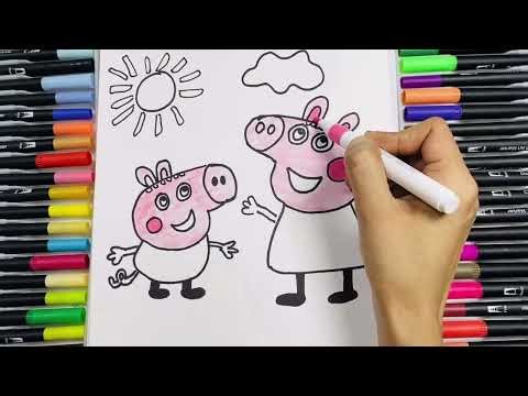 How to Draw Peppa Pig and George Pig Step by Step | Easy Cartoon Drawing for Kids