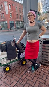 A homeless transgender person shared they moved to Portland from southern Oregon because they did not feel accepted in their own hometown being transgender. They have been street Homeless on and off for two years, but may have a place to go soon. @johnmanpdx offered them a shelter if they can’t find anything. #homeless #trans | Truth on the streets