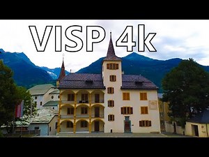 Visp Switzerland 4k | City Evening Walktour | Ambient City Sounds