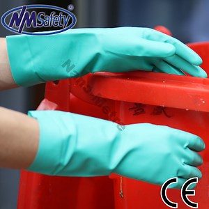 [Hot Item] Nmsafety Green Nitrile En374 Chemical Industrial Safety Work Glove