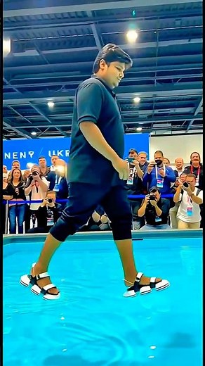 He's Walking on Water... But How? | Genius Floating Shoes Innovation! #trending #viral