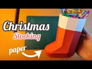 CHRISTMAS STOCKING out of CARDSTOCK - DIY Paper Christmas Decoration