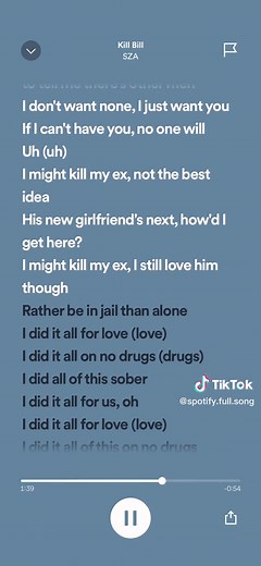 SZA - Kill Bill Full Song Lyrics