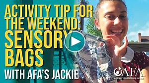 12 reactions | Creating a sensory bag can be a great tool to help find ground and calm. Join Jackie for this weekend’s activity tip for some ideas on how to create your very own sensory bag! #activitytips #weekendplans #sensorybags | Alzheimer's Foundation of America | Facebook