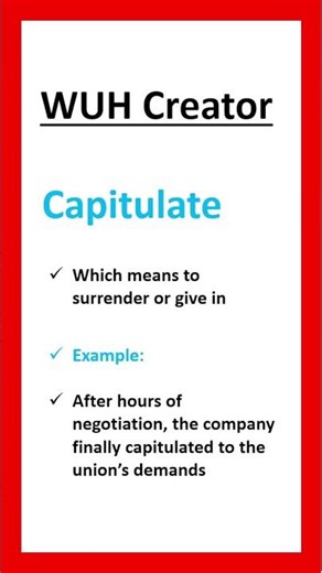 Capitulate Meaning & Example | Word of the Day for English Learners
