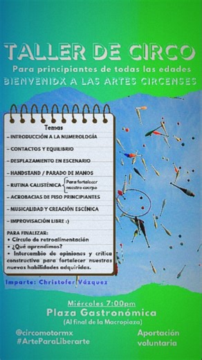 CircoMotorMty | 🎪 Taller de Circo, malabares y acrobacias para principiantes. Taller enfocado en comprender la numerología: alturas, lanzamientos y... | Instagram