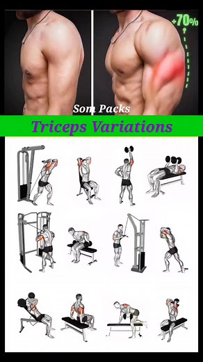 1.1M views · 8.1K reactions | Triceps extension variations  #tricepworkout #workout | Som Packs | Facebook