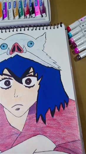 how to draw inosuke#drawing#shorts#anime#trending#crazilyfunny