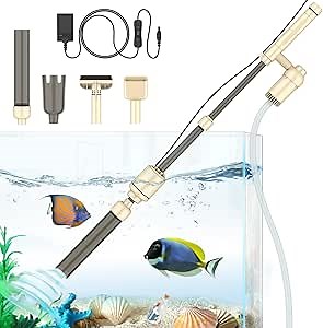 bedee Electric Aquarium Gravel Cleaner, Fish Tank Cleaner Vacuum 6 in 1 Multifunction Automatic Water Changer Filter for Washing Sand Removable Siphon Vacuum Cleaner