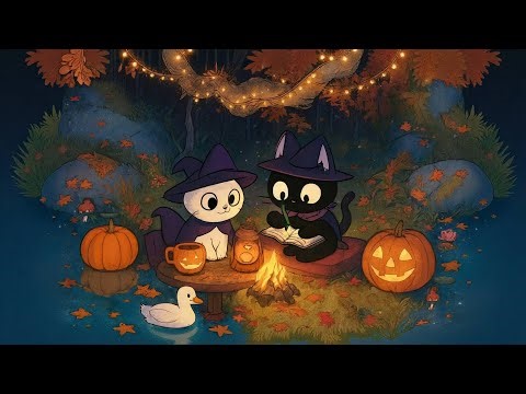 Witches Study Session Lo-fi 🧟‍♂️📚 – HALLOWEEN Cat Watching You Finish Your Homework