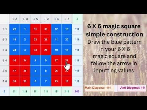Easy 6 X 6 magic square (2)