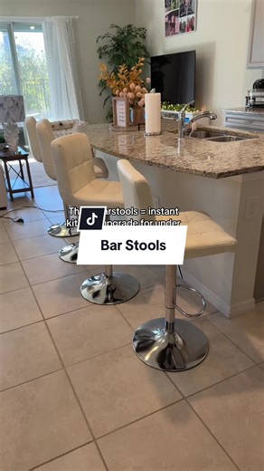 The easiest, most affordable way to refresh your kitchen. Don’t sleep on this deal! #KitchenUpgrade #HomeOnABudget #BarstoolStyle #Barstools