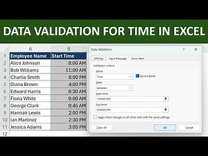 How to Use Data Validation for Time in Excel – Prevent Invalid Entries!
