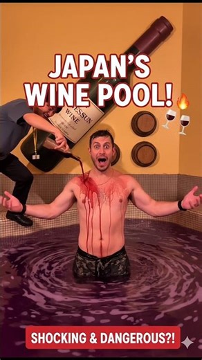 Japan's Wine Pool Turns Risky the Longer You Stay😲#shorts #shortsfeed #facts #viral #youtubeshorts
