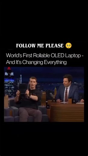 Explainingnature on Instagram: "🚨 The World’s First Rollable OLED Laptop Is HERE — and It’s Mind-Blowing! 💻✨ Tech YouTuber Linus Sebastian just revealed a rollable OLED laptop on Jimmy Kimmel, and it’s straight out of a sci-fi movie! 😮 At first glance, it looks like a regular laptop… but then the screen rolls out to give you extra display space! Whether you’re multitasking, working on the go, or scrolling through TikTok and IG side-by-side — this device is built for the future. 🔄📱🖥 It’s mo