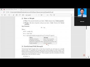 S4 Physics—Lecture 8: Mass, Weight, and Gravitational Force || Physicist Hammad Shaukat